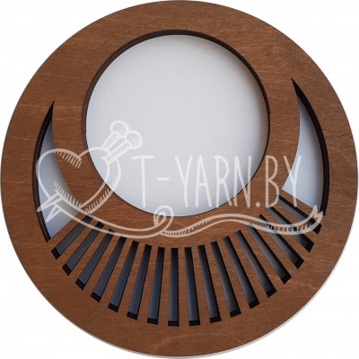 Ручки для сумки, 1 пара, деревянные, Кольцо в Кольце с Лучами, 15 см, цвет Орех